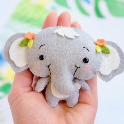 Elephant Pdf Pattern, Jungle Safari Baby Animal..