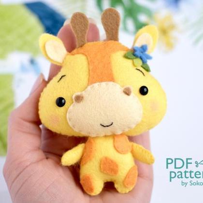Giraffe Pdf Pattern, Jungle Safari Baby Animal Toy..