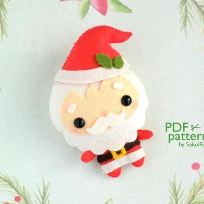 Felt Santa Claus Toy Sewing Pdf Pattern, Christmas..
