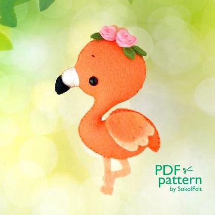 Cute flamingo felt toy PDF and SVG ..