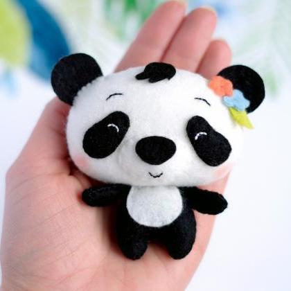 Panda Pdf Pattern, Felt Woodland Animal Plush Toy..
