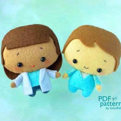 Doctor and nurse felt toy sewing PD..