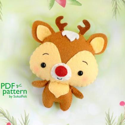 Felt Rudolph reindeer PDF pattern, ..