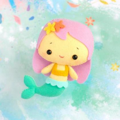 Cute Mermaid toy sewing PDF and SVG..