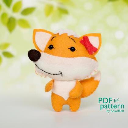 Felt Fox Toy Sewing Pdf Pattern, Diy Fox Ornament,..