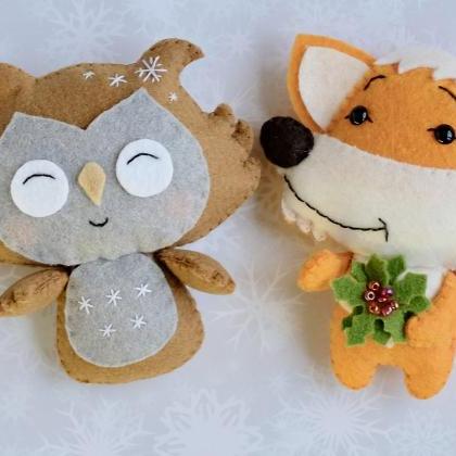 Felt Fox Toy Sewing Pdf Pattern, Diy Fox Ornament,..