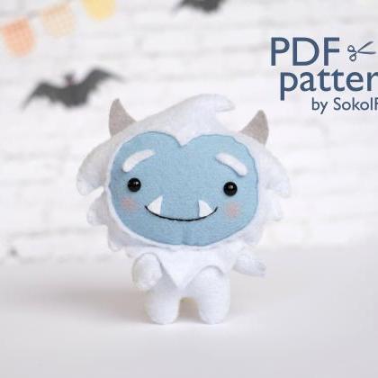 Felt Yeti toy sewing PDF pattern, F..