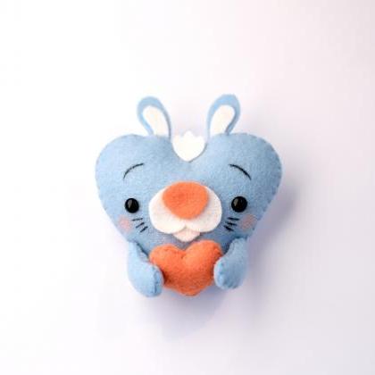 Felt Baby Rabbit Toy Sewing Pdf Pattern, Heart..