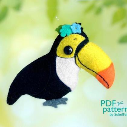 Cute Toucan Felt Toy Pdf And Svg Pattern, Plush..