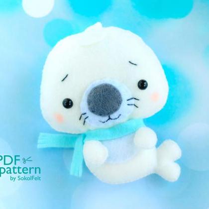 Baby Seal Toy Pdf Pattern, Felt Arctic Animal..