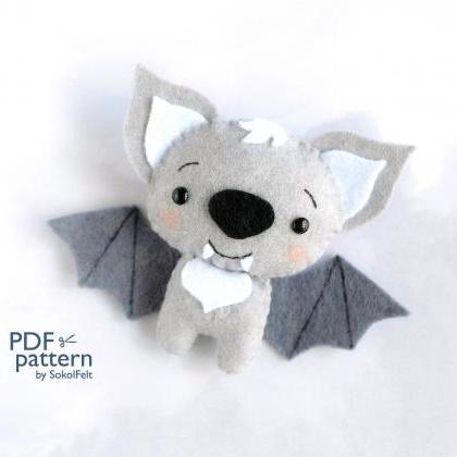 Felt Bat Toy Sewing Pdf Pattern, Diy Halloween..