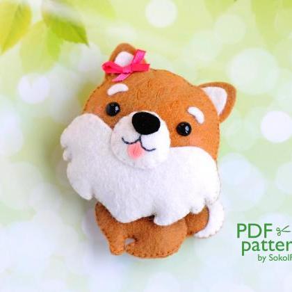 Felt Pomeranian dog toy sewing PDF ..