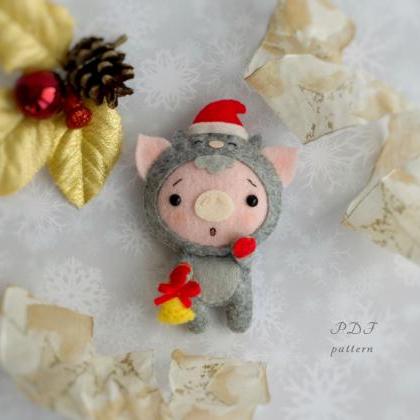 Felt Christmas Pig toys sewing PDF ..