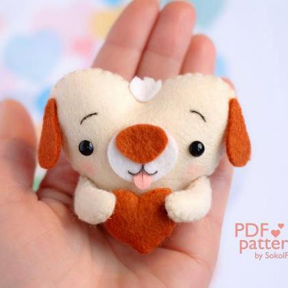 Felt baby puppy toy sewing PDF patt..