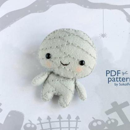 Felt mummy toy sewing PDF pattern, ..