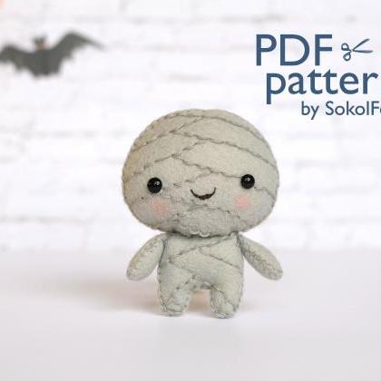 Felt mummy toy sewing PDF pattern, ..
