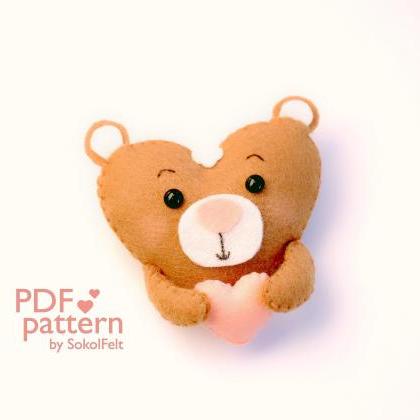 Felt teddy bear toy sewing PDF patt..
