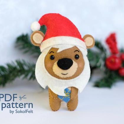 Felt Christmas Bear Toy Sewing Pdf Pattern,..