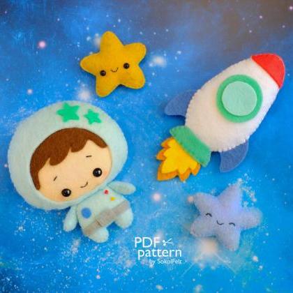 Set Of Felt Space Toy Pdf And Svg Patterns,..