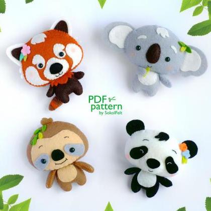 Red Panda Felt Toy Pdf And Svg Pattern, 2 Patterns..