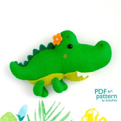 Crocodile Felt Toy Pdf And Svg Patterns,..