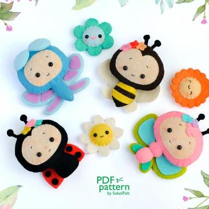 Little Dragonfly Felt Toy Sewing Pdf And Svg..