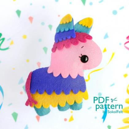 Cute Pinata Felt Toy Sewing Pdf And Svg Patterns,..