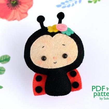 Little Ladybug Felt Toy Sewing Pdf And Svg..
