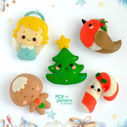 Christmas Ornaments, Felt Toy Pdf And Svg..