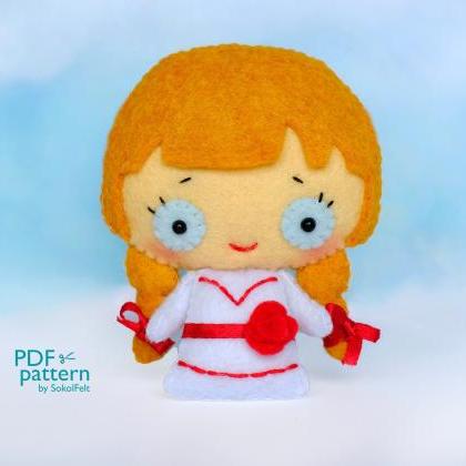 Annabelle doll felt toy PDF and SVG..