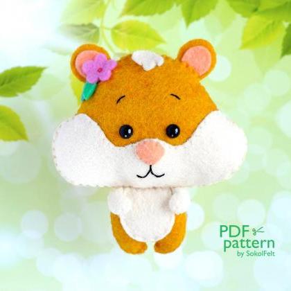 Little Hamster Felt Toy Sewing Pdf And Svg..