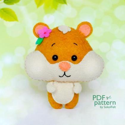 Little Hamster Felt Toy Sewing Pdf And Svg..