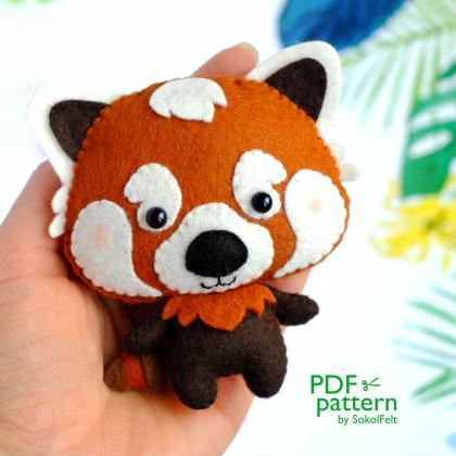 Baby Red Panda felt toy PDF and SVG..