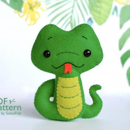Little Snake Felt Toy Sewing Pdf And Svg Pattern,..