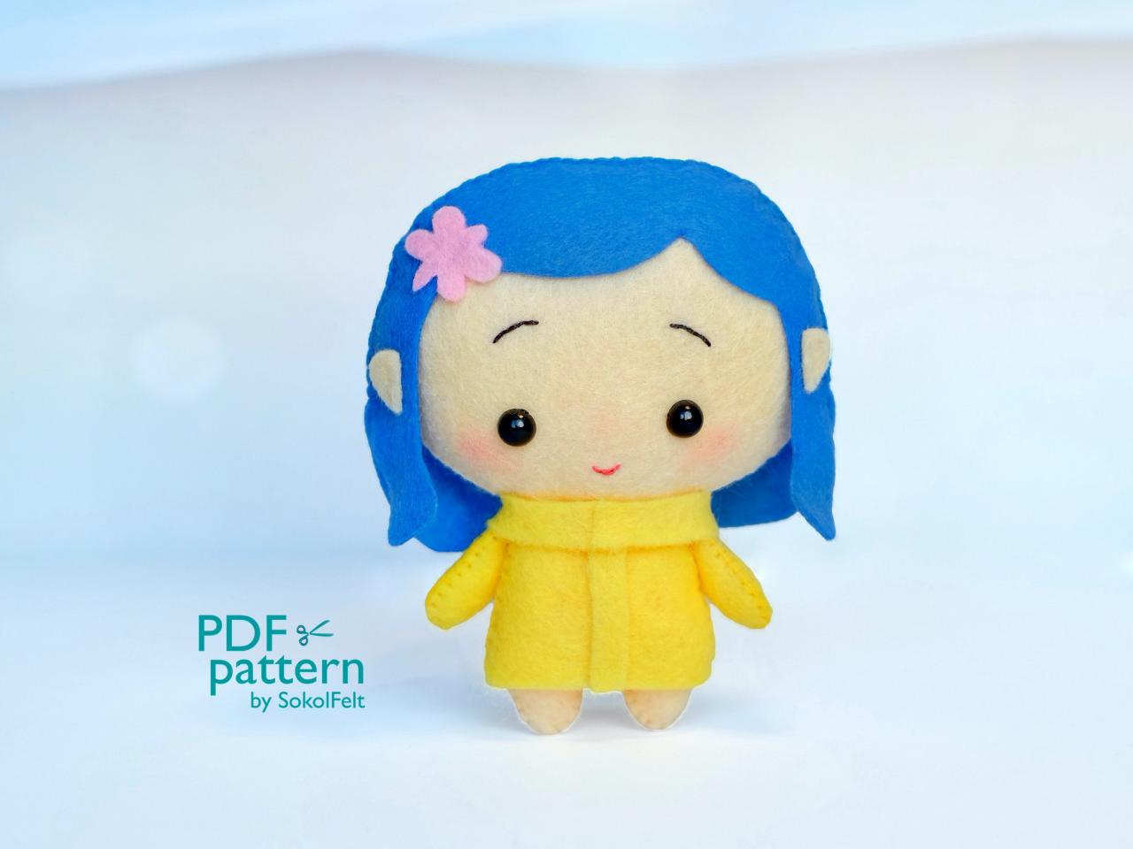 PDF Coraline Doll Crochet Pattern Button Eyes Doll (Instant Download) 