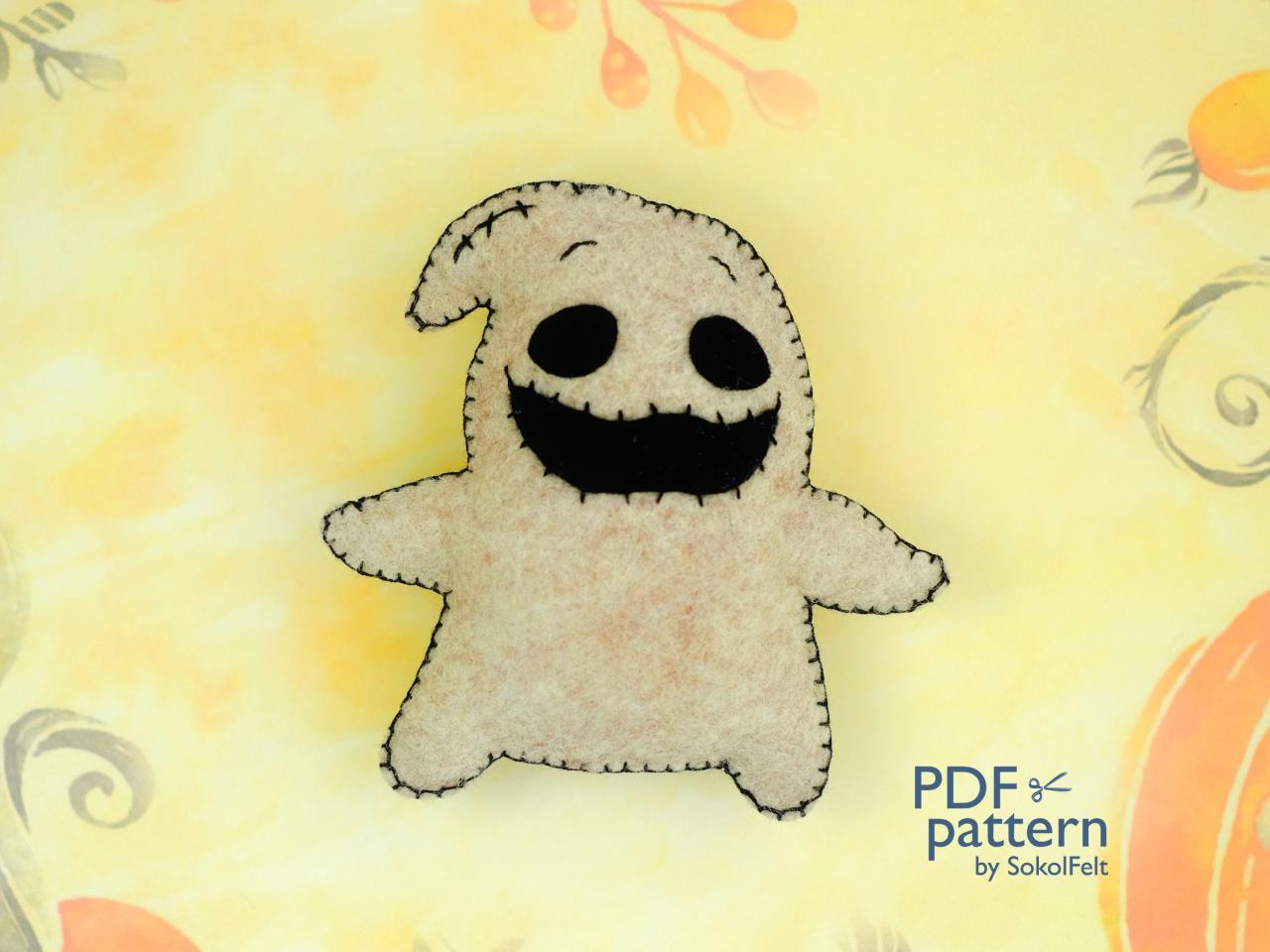 Felt Oogie Boogie Toy Sewing Pdf Pattern, Nightmare Before Christmas, Easy To Make Halloween Toy
