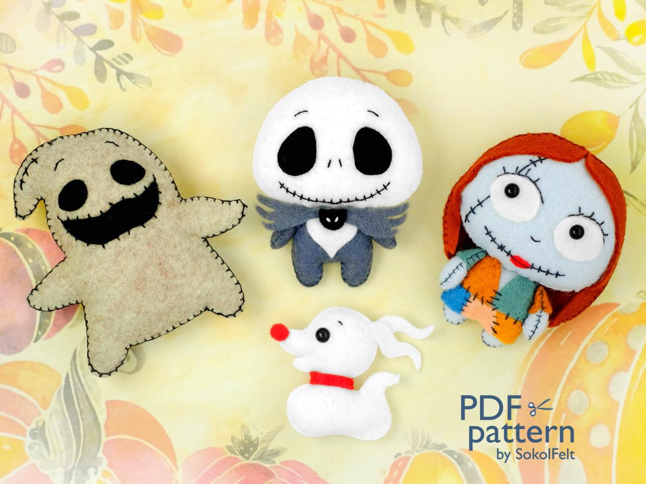 Felt Oogie Boogie Toy Sewing Pdf Pattern, Nightmare Before Christmas