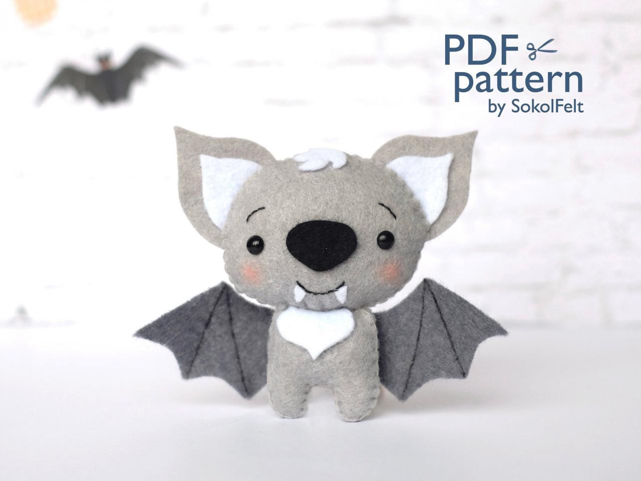Felt Bat Toy Sewing Pdf Pattern, Diy Halloween Ornament, Felt Bat ...