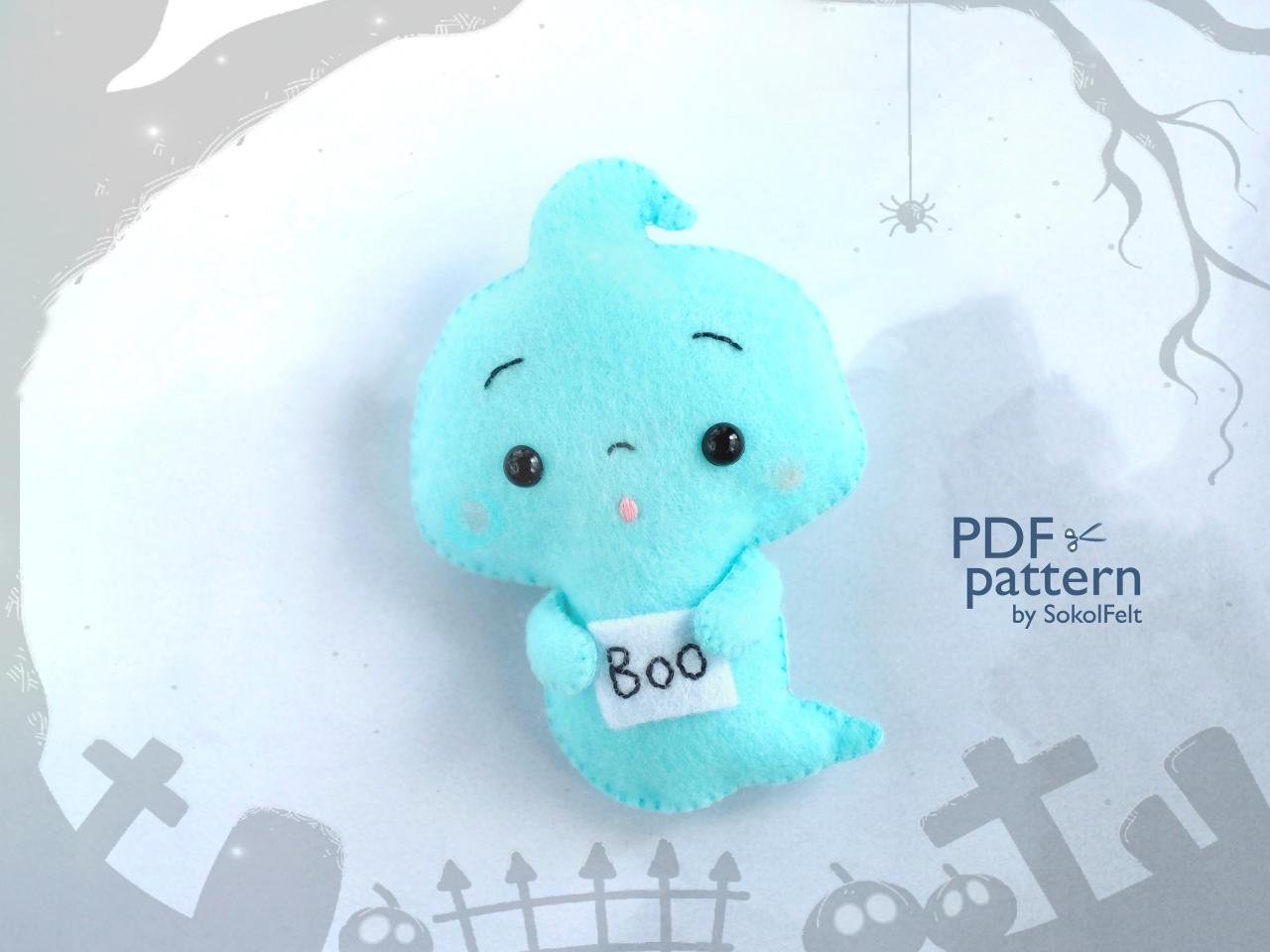 Felt Ghost Pdf Pattern, Easy To Make Halloween Toy, Baby Crib Mobile Toy