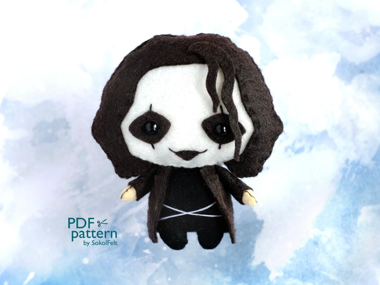 The Crow Felt Toy Pdf And Svg Patterns, The Crow Movie, Halloween Plush Toy Sewing Pdf Tutorial