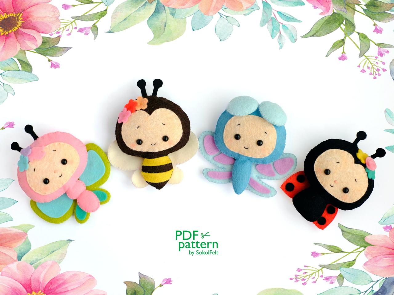 Little Ladybug Felt Toy Sewing Pdf And Svg Patterns, Cute Bug Plush Toy ...