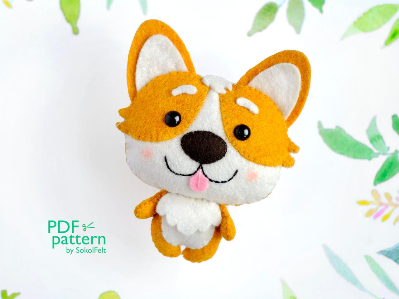 Corgi Felt Toy Sewing Pdf And Svg Patterns, Cute Dog Sewing Tutorial, Dog Lover Gift, Baby Crib Mobile Toy
