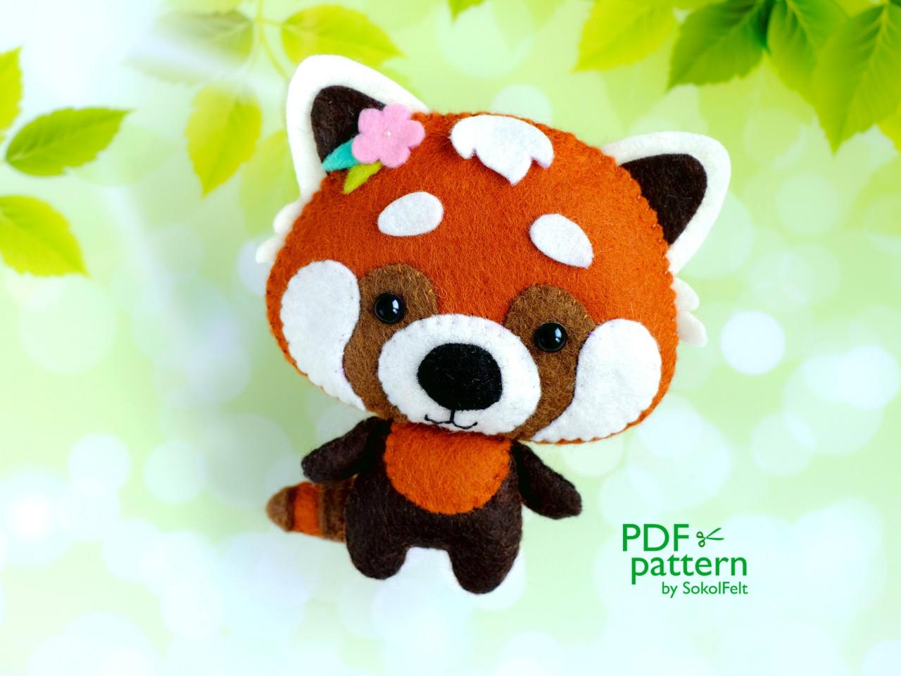 Baby Red Panda Felt Toy Pdf And Svg Pattern, Patterns In 1, Felt