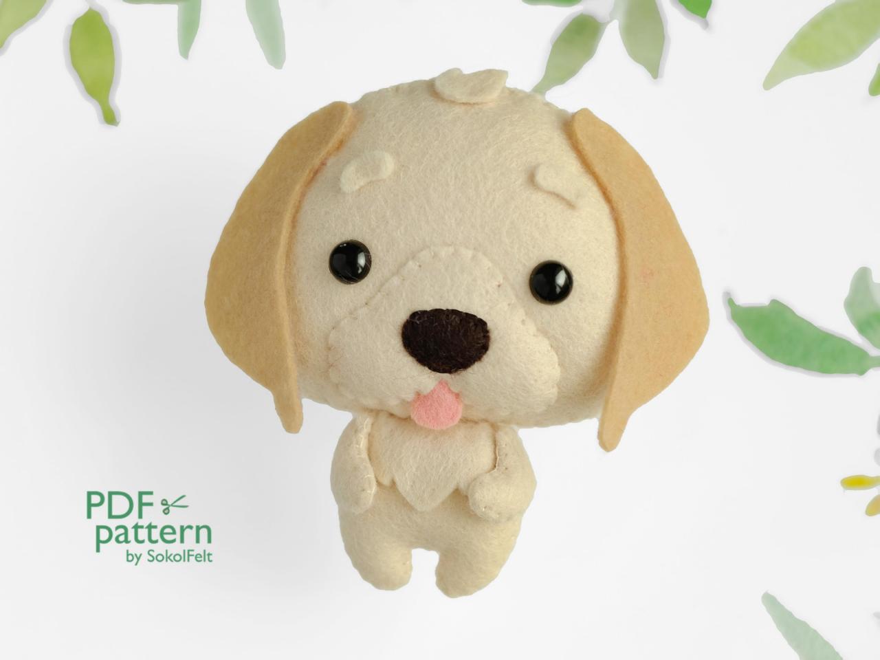 Labrador Retriever felt toy sewing PDF and SVG patterns, Cute dog sewing tutorial, Dog lover gift, Baby crib mobile toy