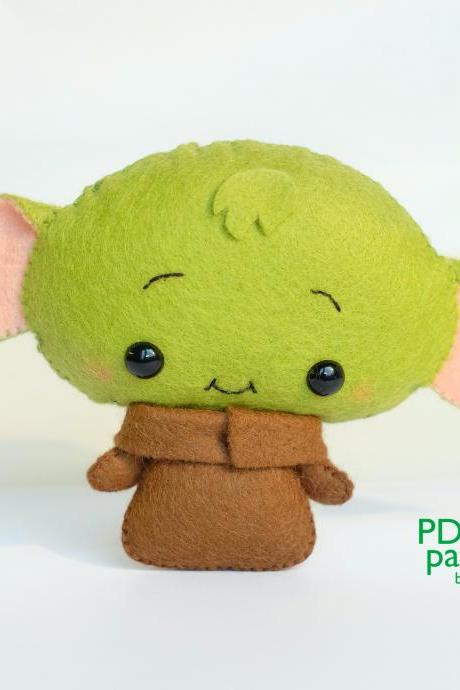 Felt baby alien toy sewing PDF and SVG pattern, quick and easy plush toy sewing PDF tutorial