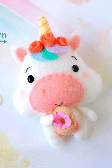 Felt Baby Unicorn Toy Pdf And Svg Pattern, Chubby Unicorn Sewing Digital Tutorial, Pony Pattern, Baby Crib Mobile Toy