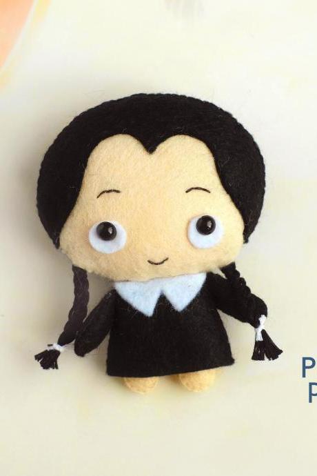 Cute Wednesday Addams Toy Pdf Pattern, Addams Family, Easy To Make Halloween Toy, Halloween Ornament