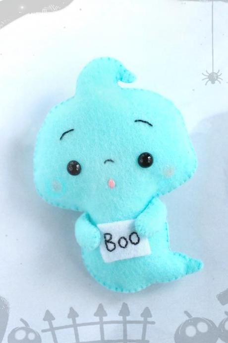 Felt ghost PDF pattern, Easy to make Halloween toy, Baby crib mobile toy