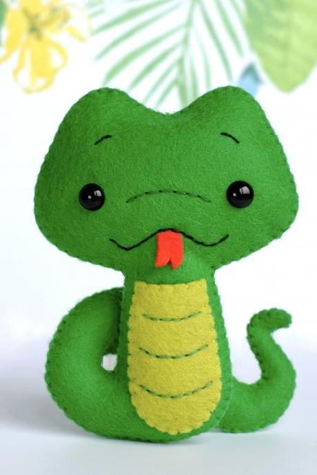 Little snake felt toy sewing PDF and SVG pattern, Felt animal pattern, Plush toy sewing tutorial
