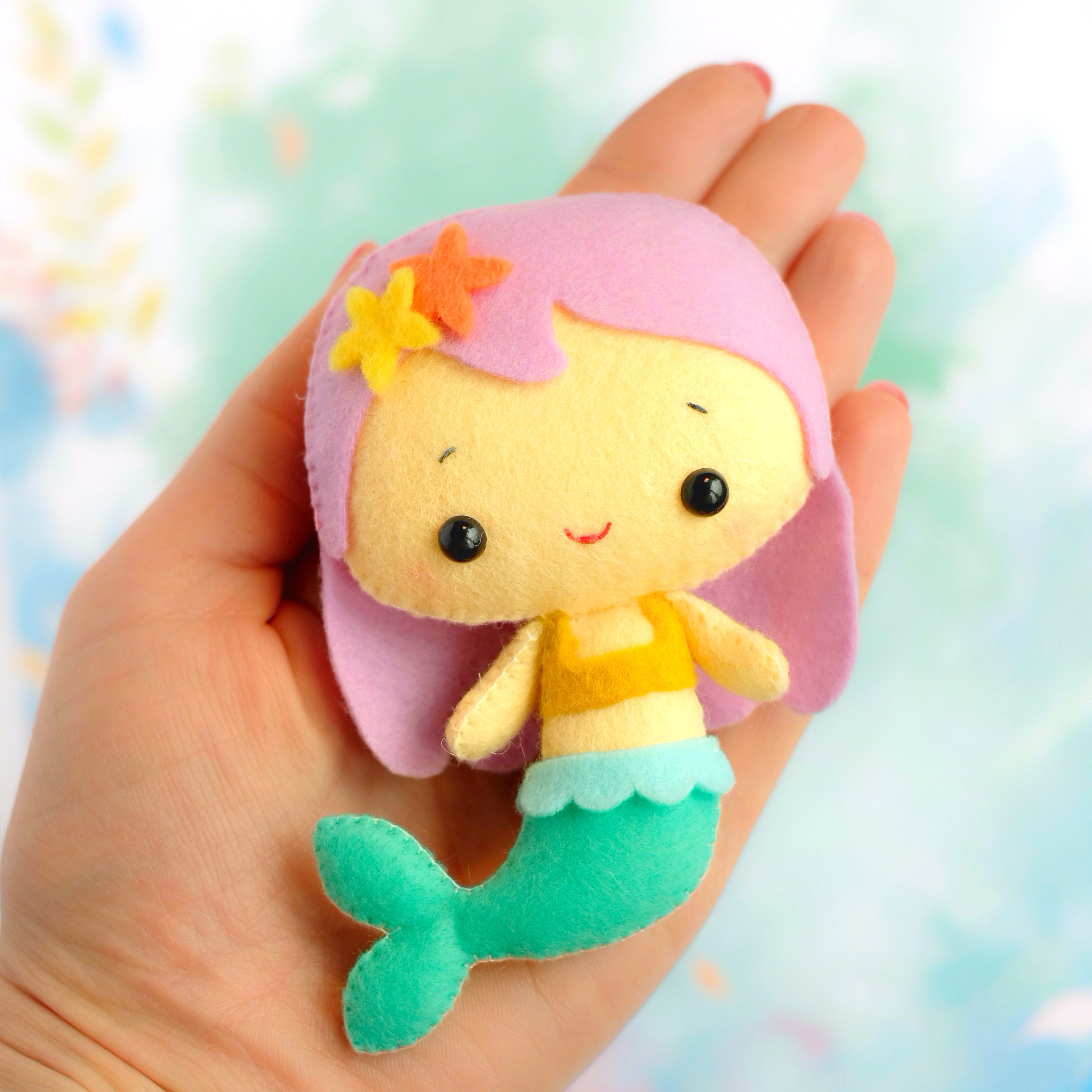 Cute Mermaid Toy Sewing Pdf And Svg Patterns, Felt Sea Creature Sewing